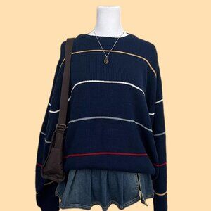 vintage 80s striped preppy indie skater acrylic knit sweater